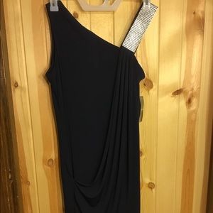 Asymmetrical Navy Blue Cocktail Dress